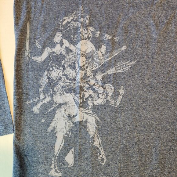 Justice League Graphic New LS Blue T-Shirt Lg - Picture 3 of 5